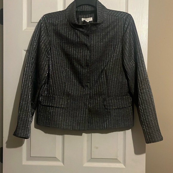 Coldwater Creek Jackets & Blazers - COLDWATER CREEK Blazer -Size 16Gray Silver Lined Houndstooth Snap Front Jacket